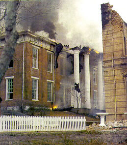 Austin College roof burning