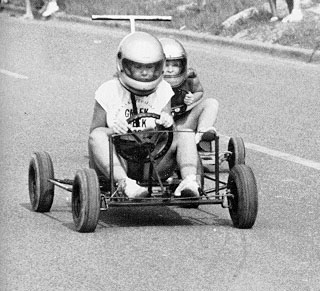 Racing in the Soap Box Derby.