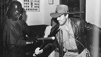 Students dressed as Darth Vader and Indiana Jones.