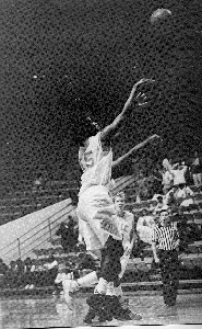 Leslie Hale shooting a basketball.