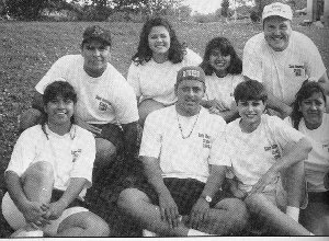 Group photo on softball field.