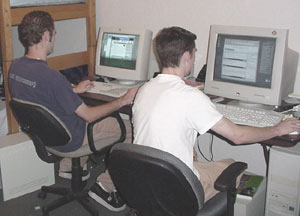 Students using computers