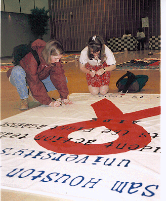 Painting a banner in the HKC