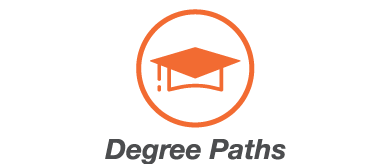Icon of a graduation cap and the words 'Degree Paths'