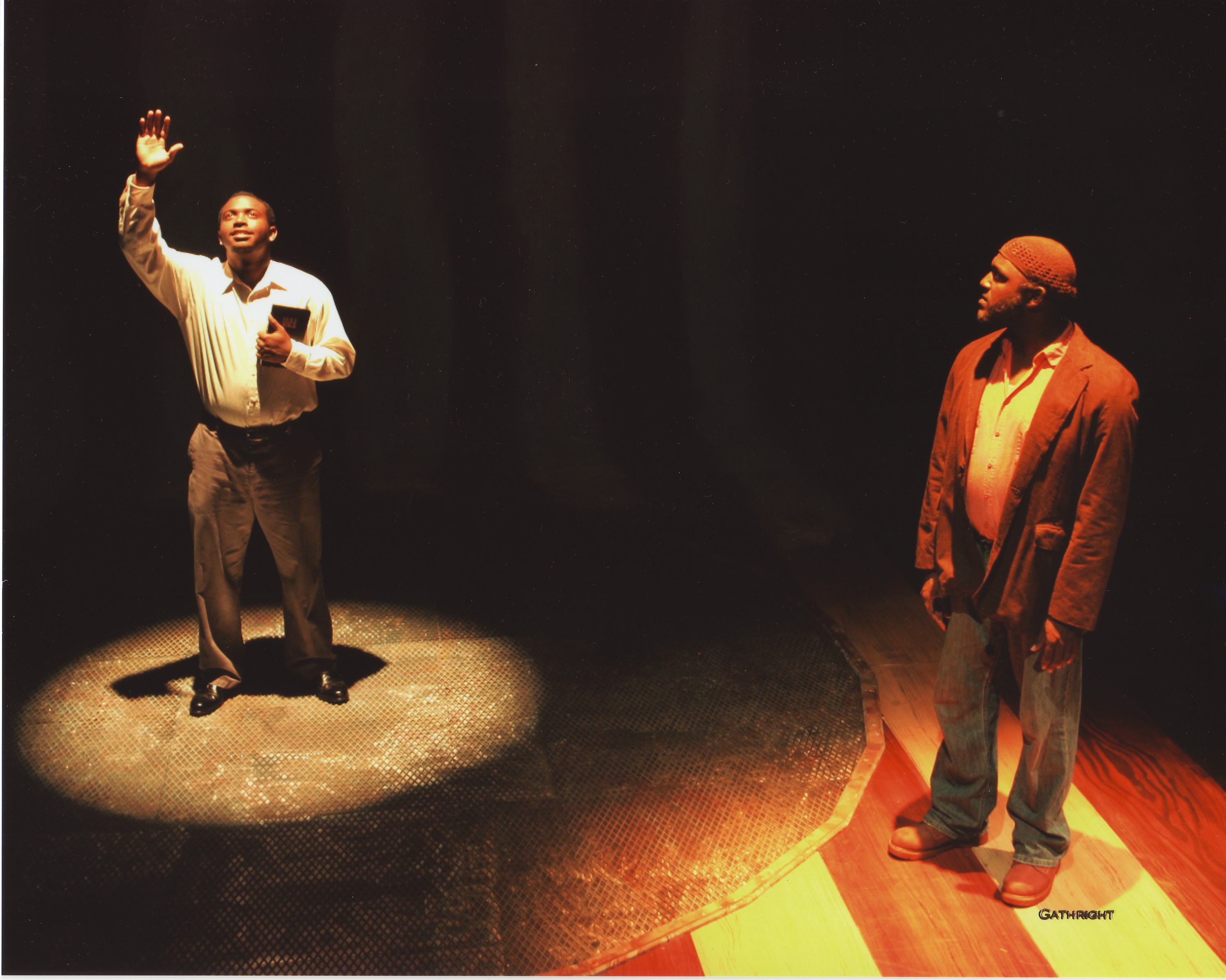 Actors performing in the play titled The Exonerated