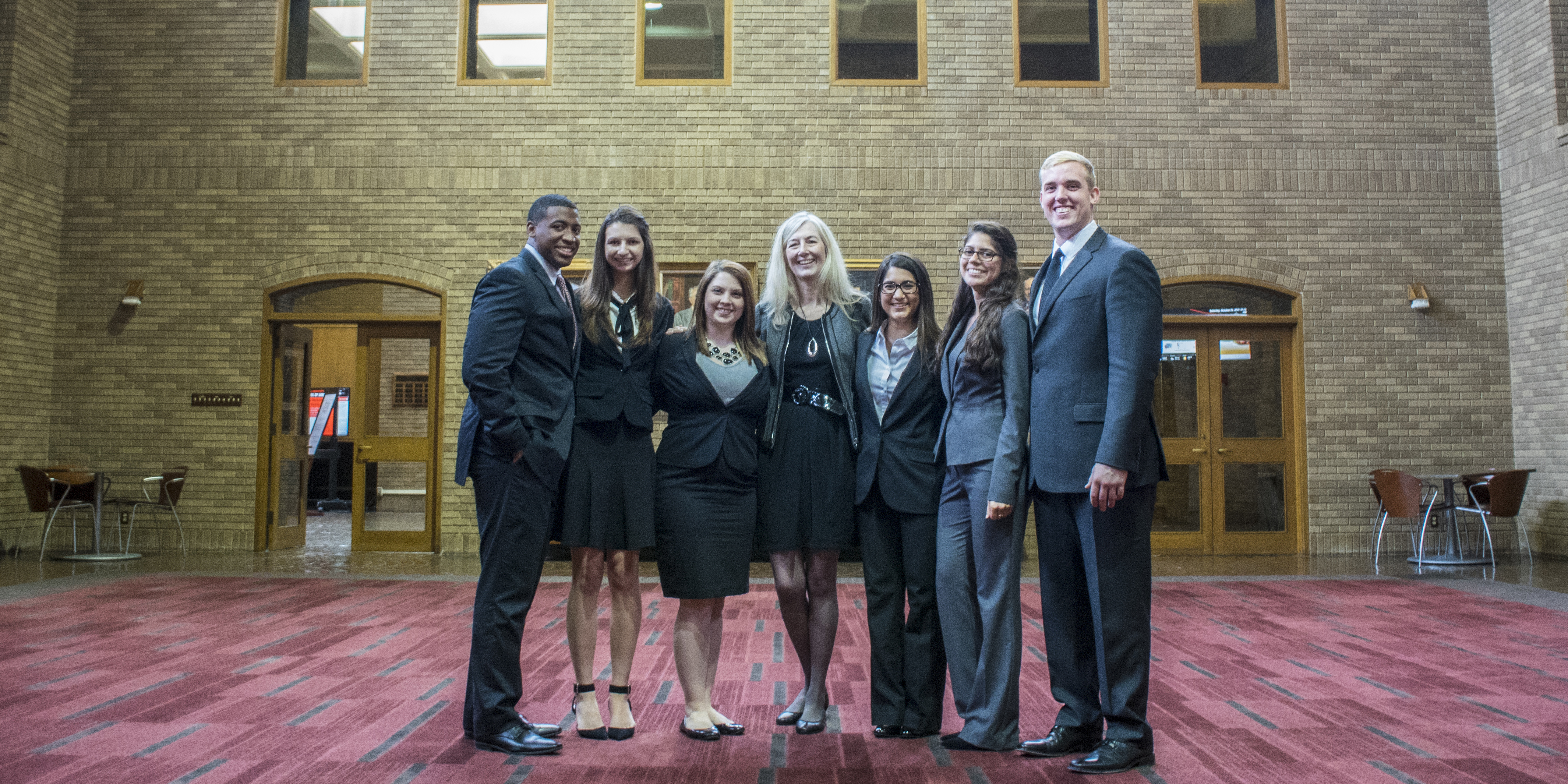 The SHSU Moot Court Team with Coach Jean Loveall at the Texas Tech Moot Court Tournament
