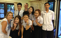 Sam Houston State Assistant Professor Dr. Karla Eidson poses with students and instructors from Chiang Mai University.