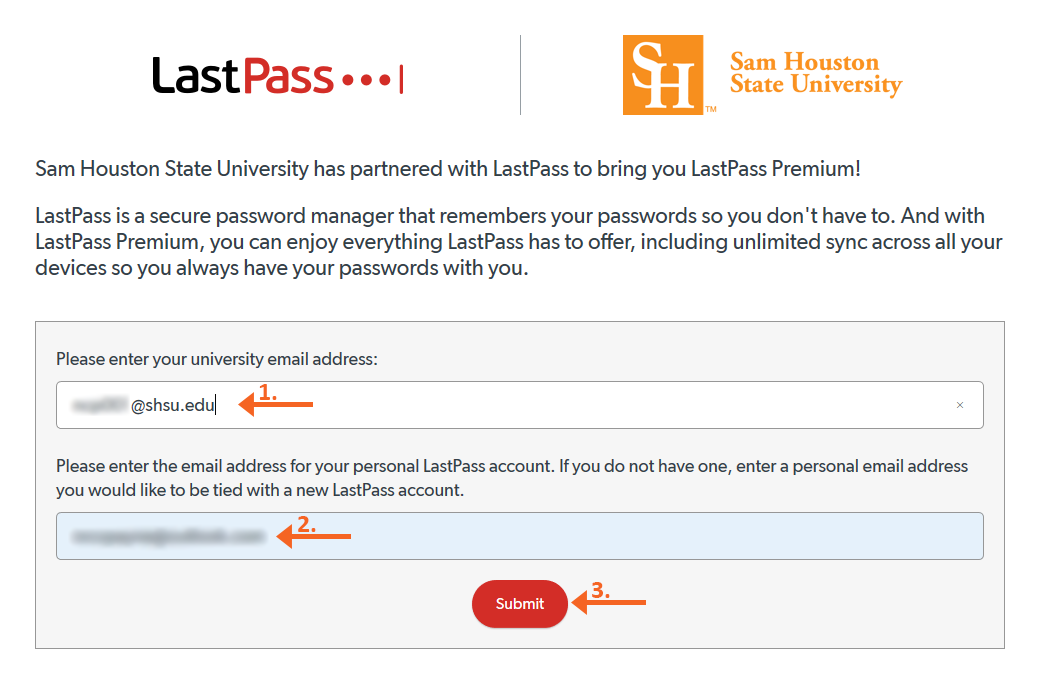 LastPass SHSU Website to Upgrade