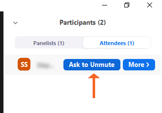 Attendee Ask to Unmute