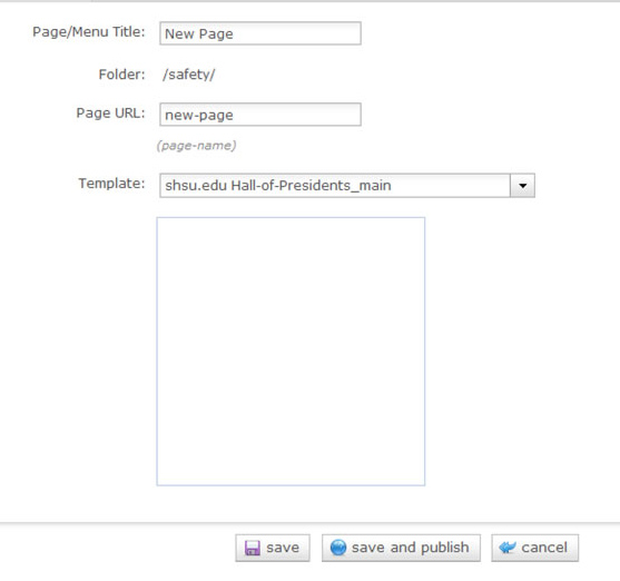 Website Properties in WebCMS
