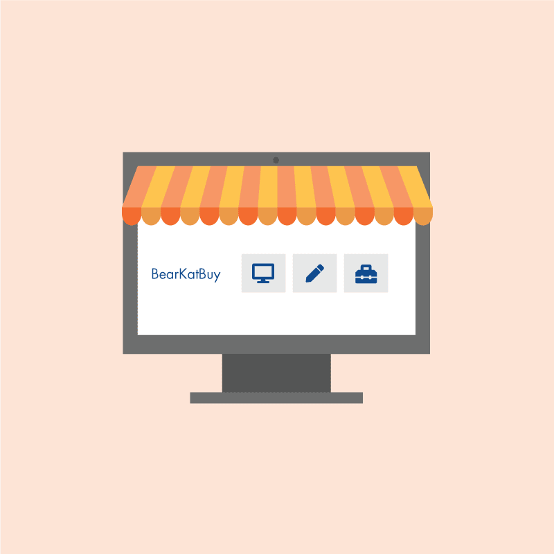 vector graphic of desktop with store canopy