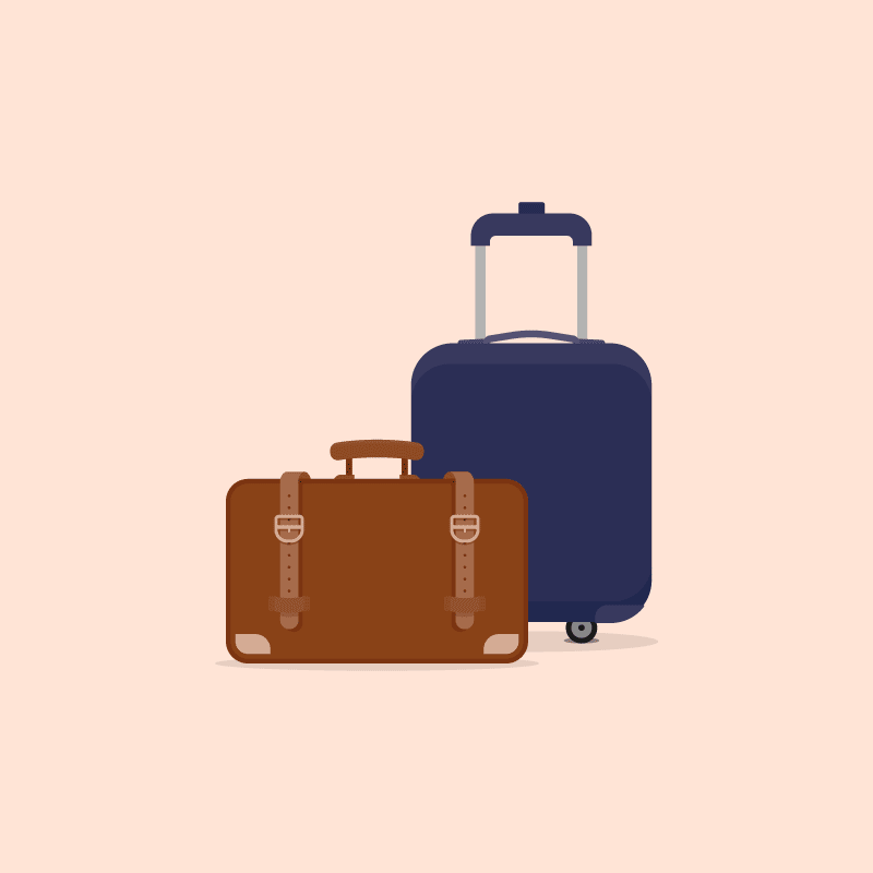 vector graphic of rolling luggage