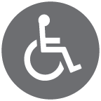 gray circle with white handicap symbol