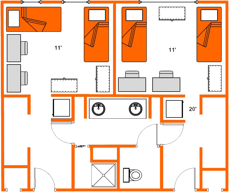 Floor plan of South Residence Complex
