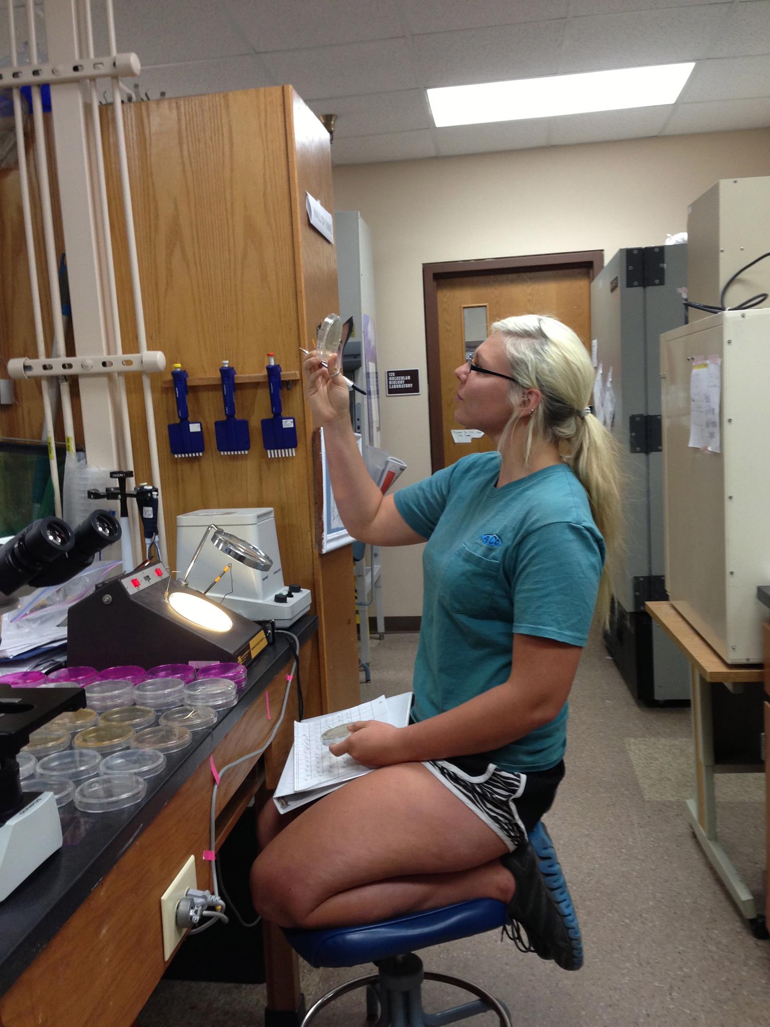 Jeannette Carlson in the lab.