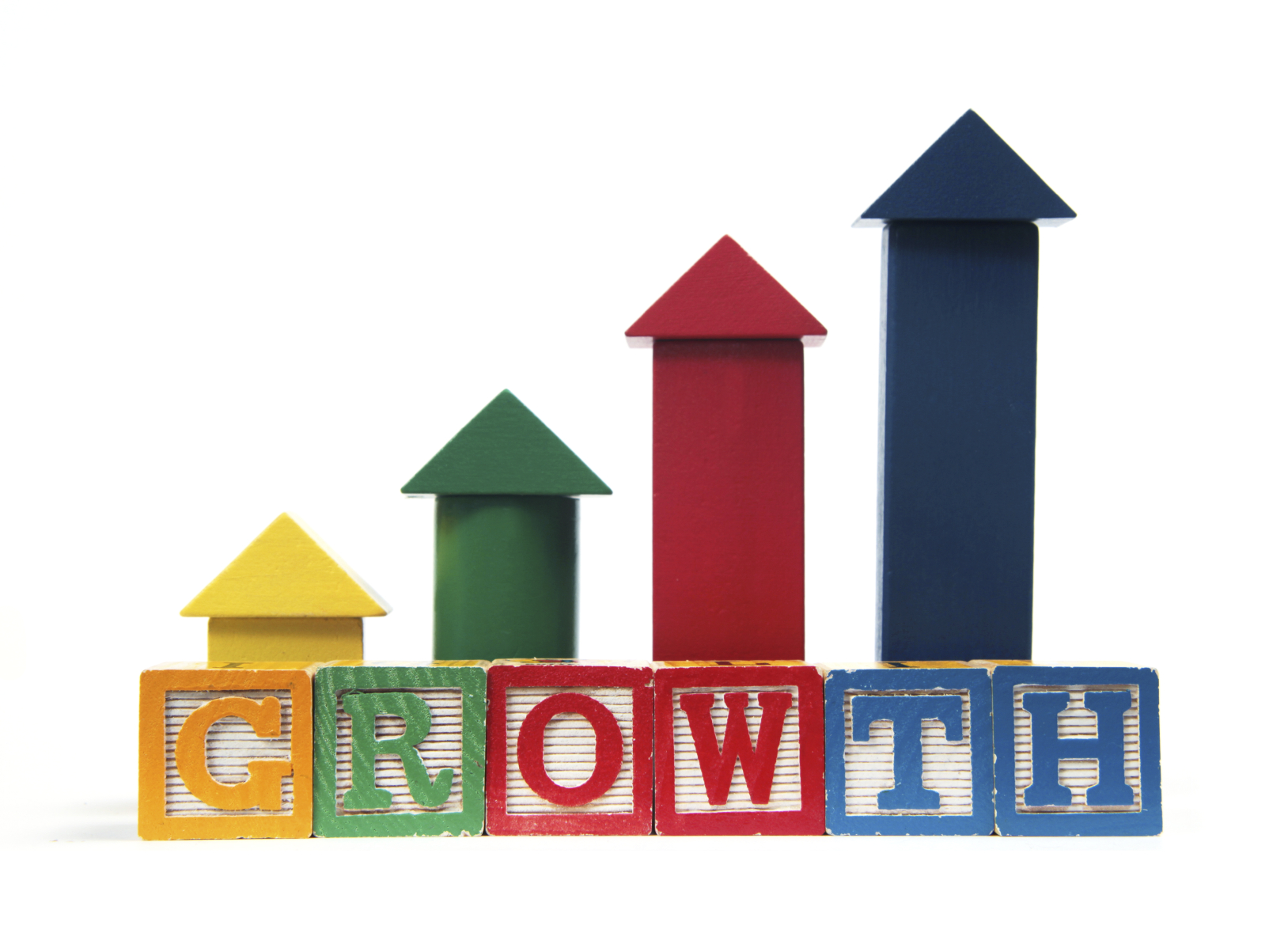 building blocks displaying growth