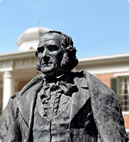 Sam Houston Statue on SHSU Huntsville campus in front of Austin Hall