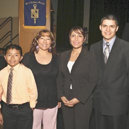 SHSU Beta Gamma Sigma student and family