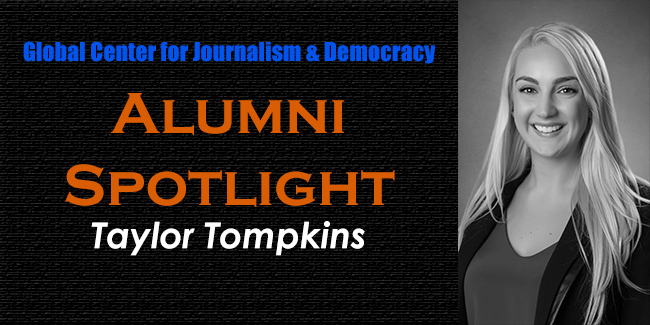 headshot Taylor Tompkins, Alumni Spotlight