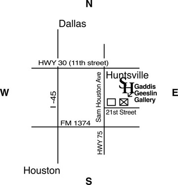 Map of the location of the Gaddis Geeslin gallery