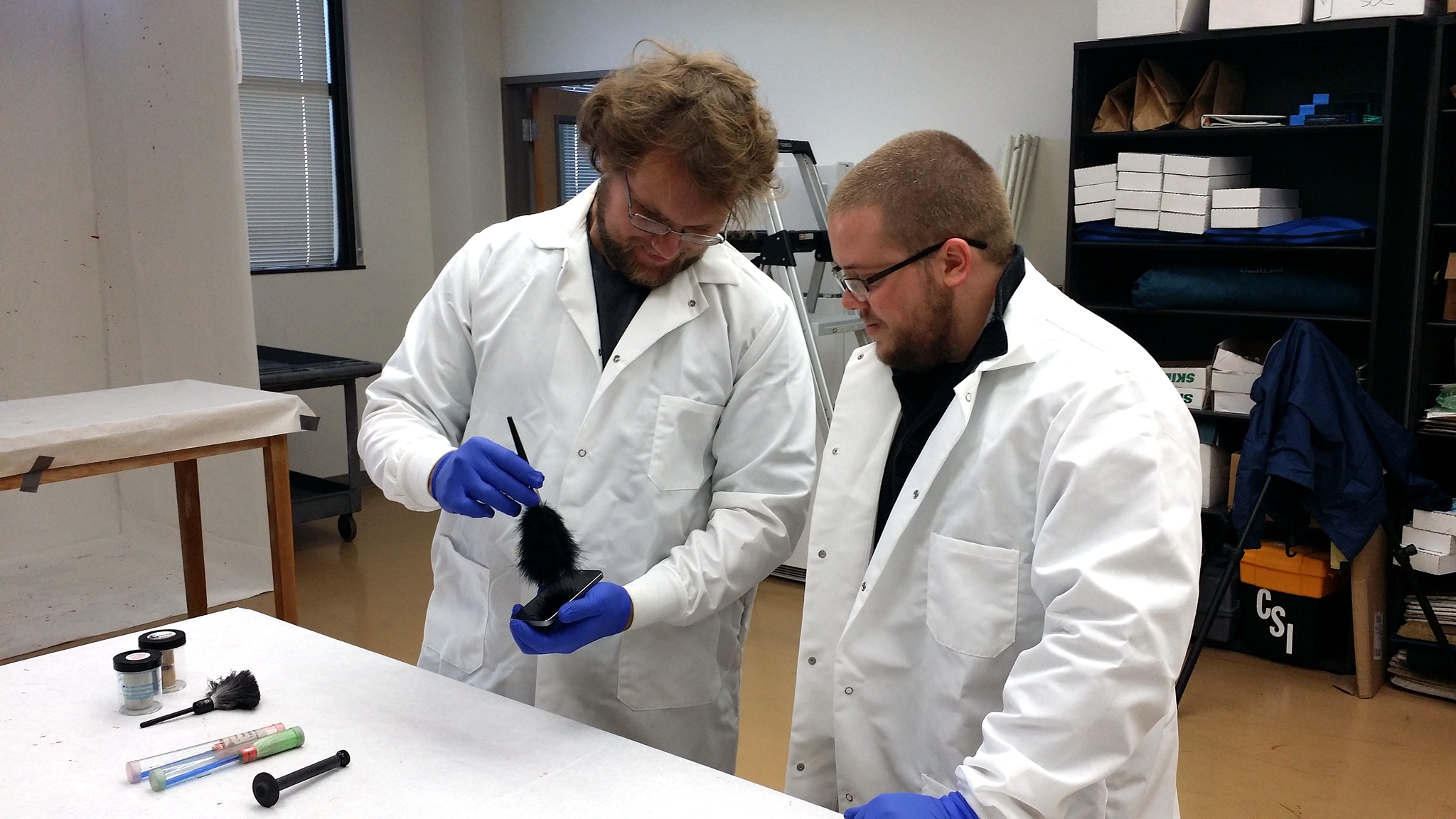 Joshua Sablatura and Robert McDown working on FAST project research
