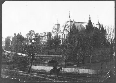 Old Main and Professor Joe Pritchett, 1908