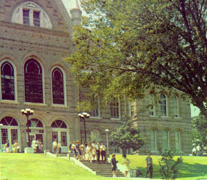 A view from below Old Main.