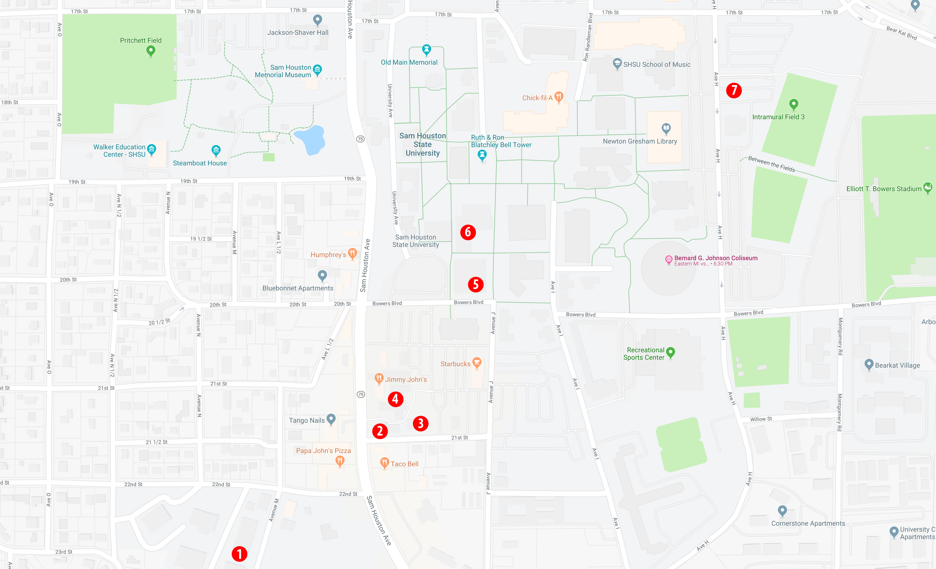 Sam Houston State University Map - Maps For You