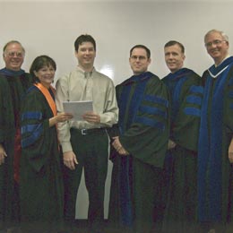 SHSU Beta Gamma Sigma awardee with SHSU business administration faculty