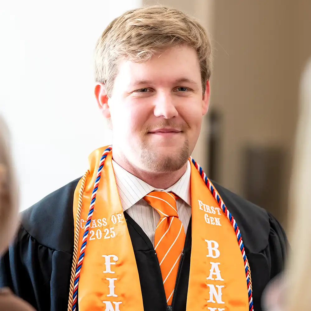 A member of the Banking and Financial Institutions program at graduation.