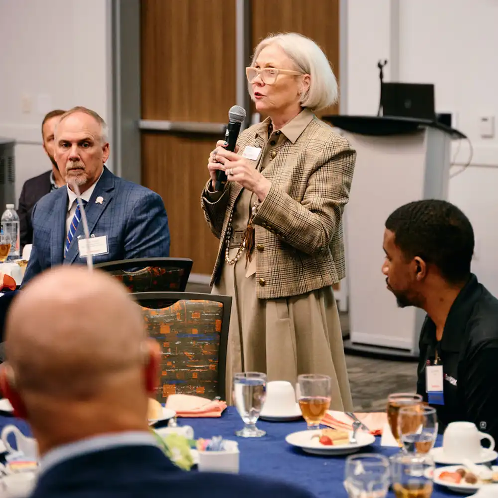 The Chair of Banking speaking at an event.