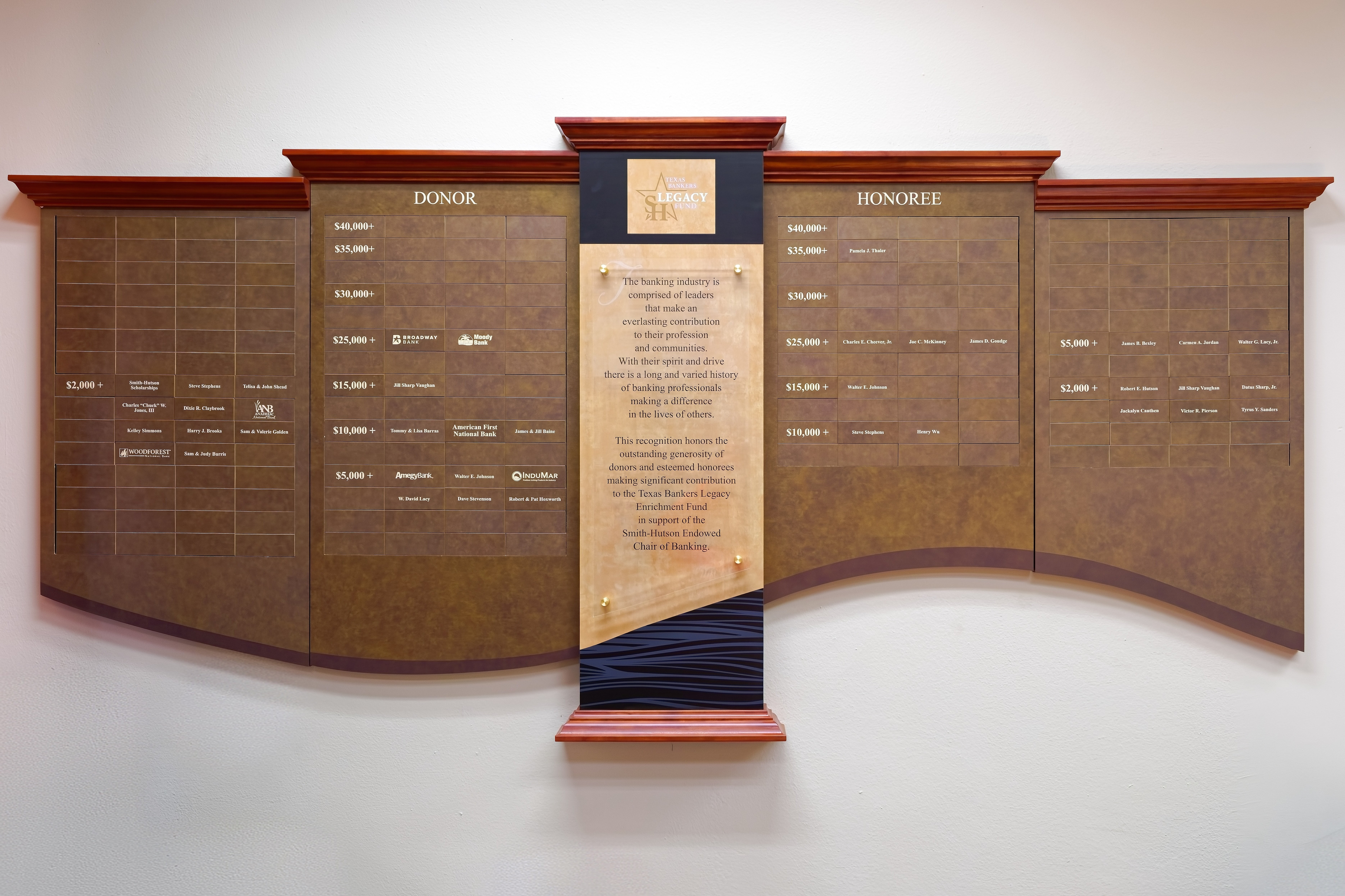 The Legacy Fund donor and honoree display.