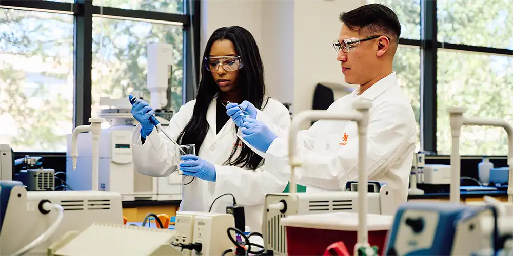 Forensic Science students working in the laboratory