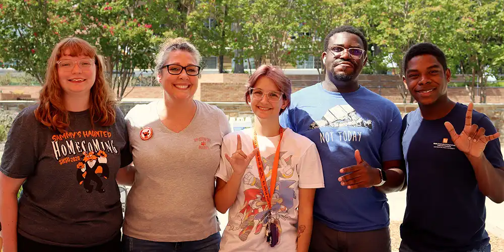 World Languages SHSU students take part in promoting their program on campus.