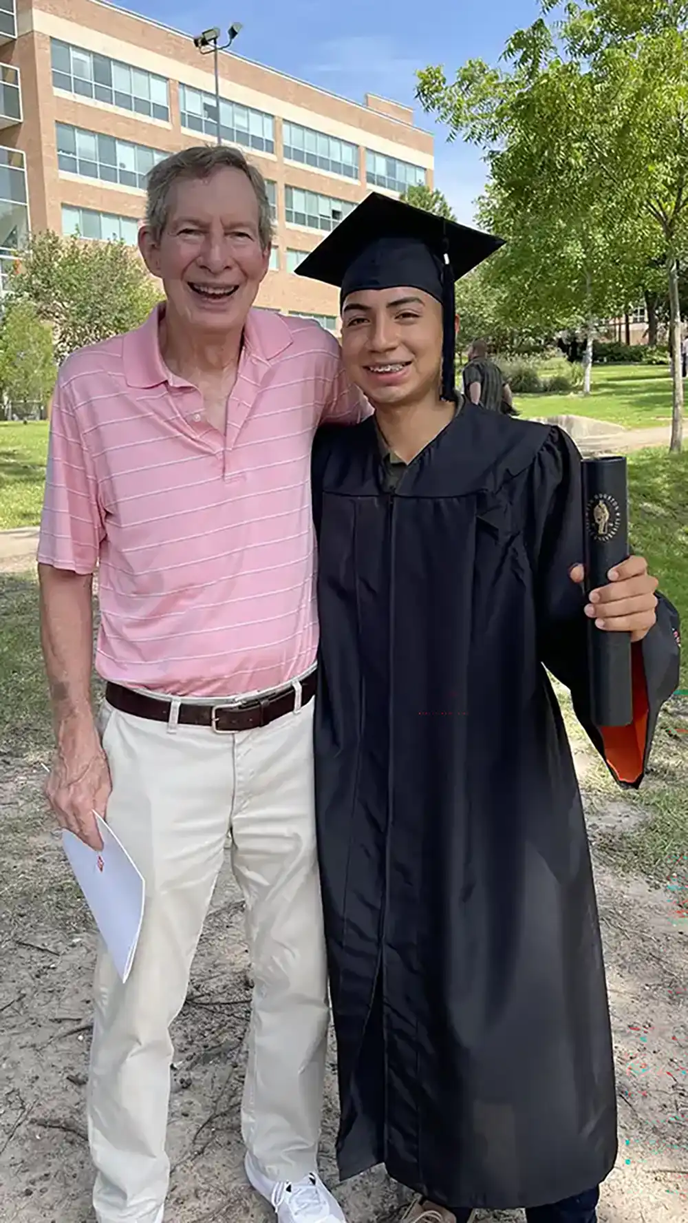 SHSU Award recipient with Chuck Caughey at Graduation