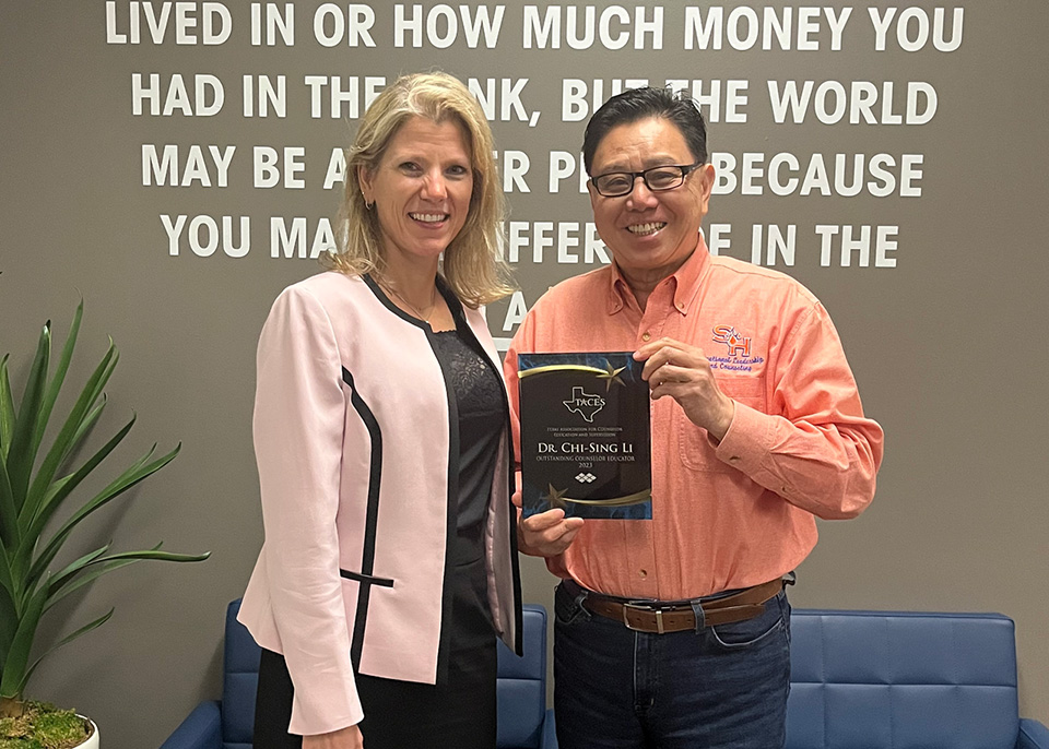 Recipient of Outstanding Counselor Educator award