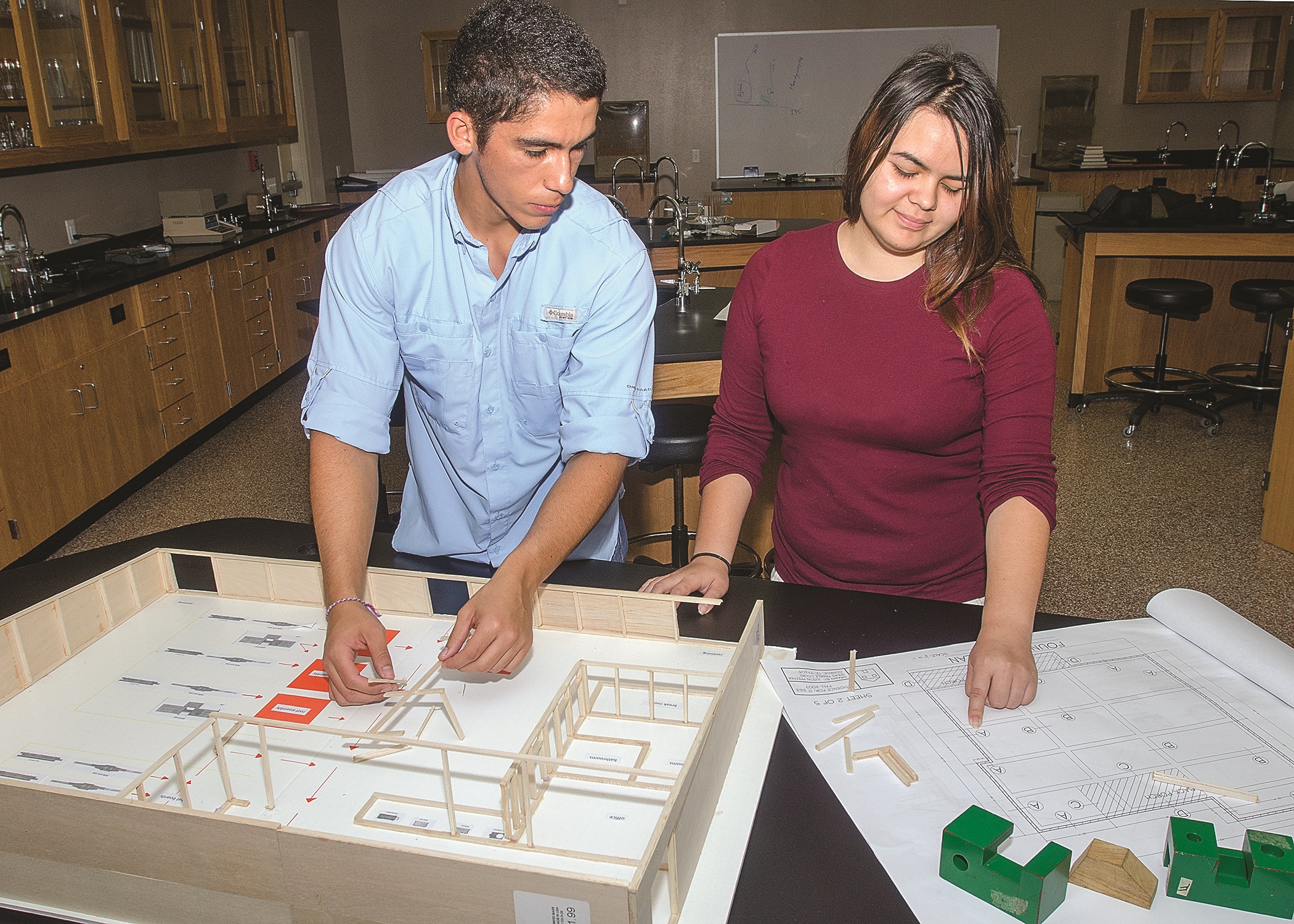 Students Study Electrical Plans