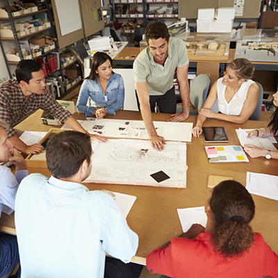 group of people around table