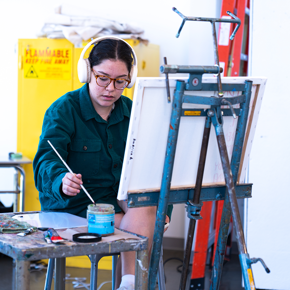 Ceramics Student at Workspace