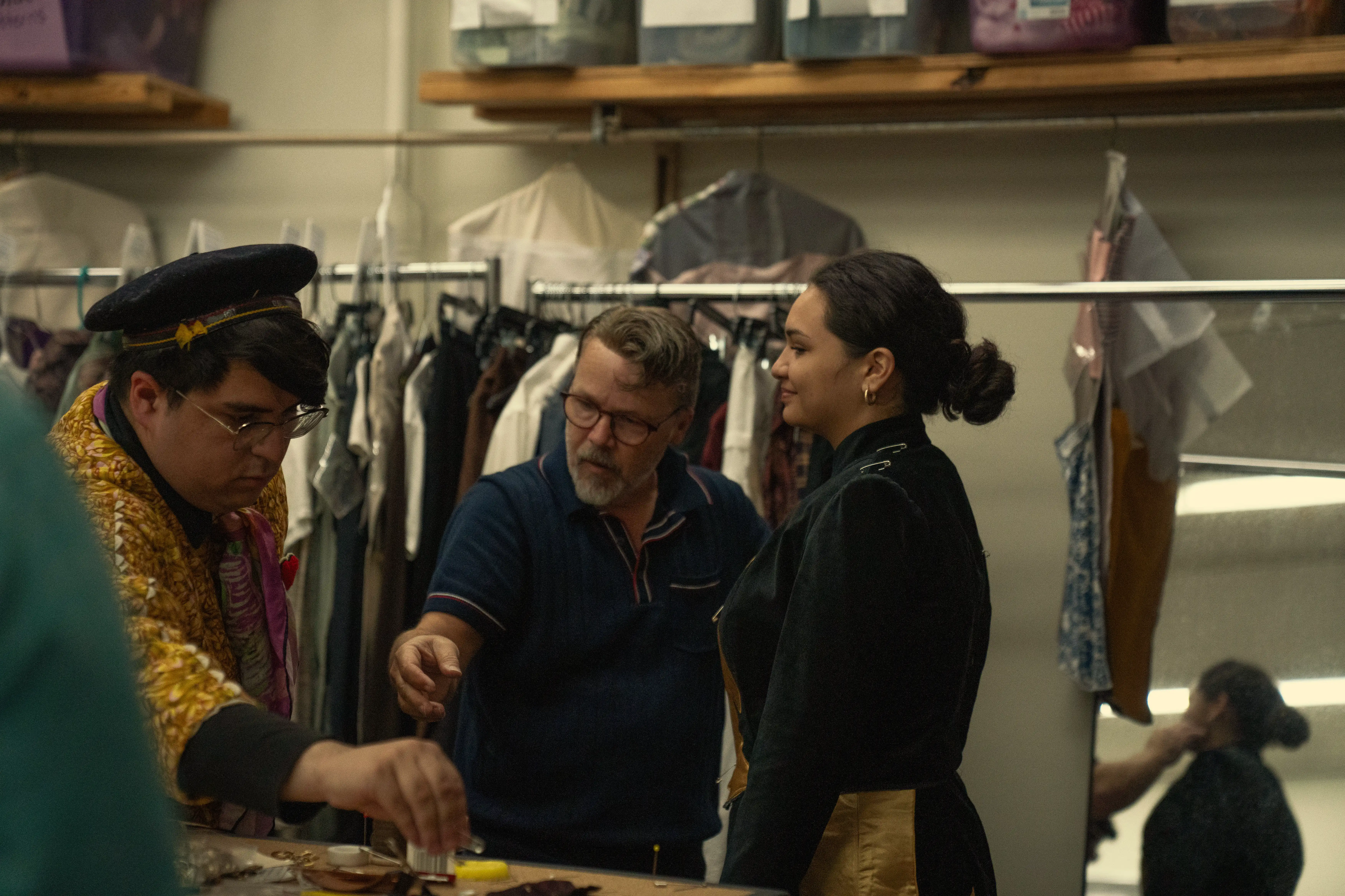 Theatre crew in costume shop