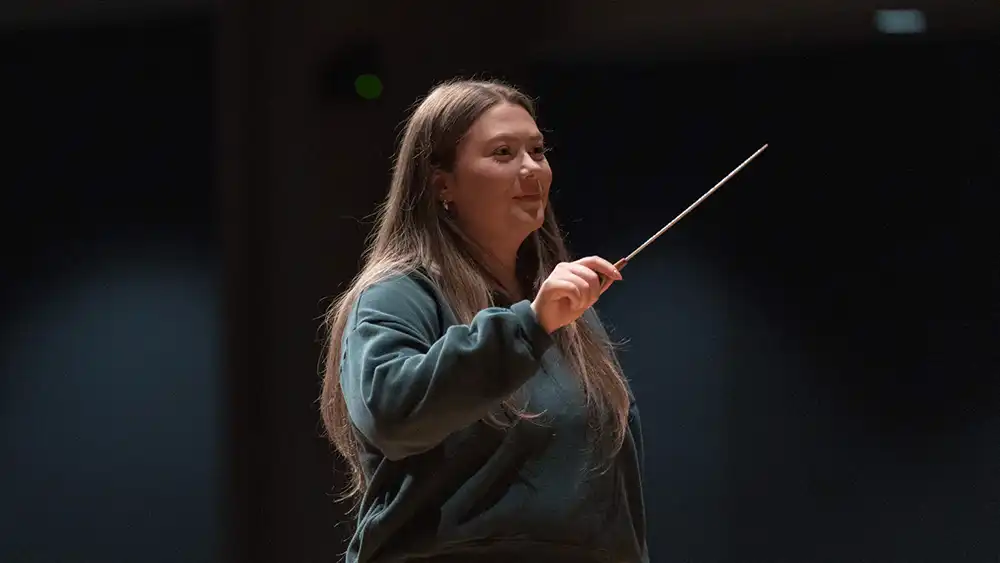 student conducting
