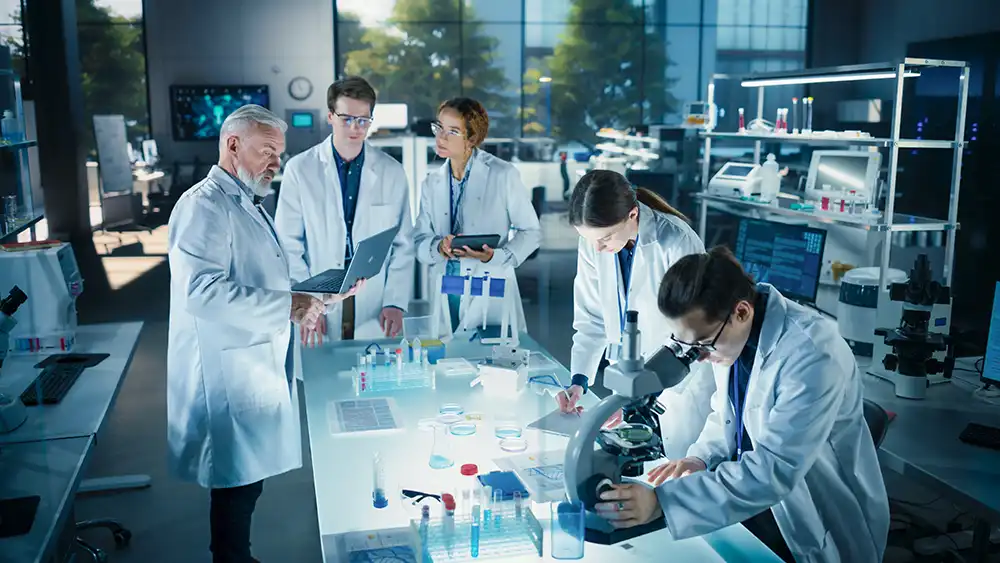 Professor speaking in a classroom
