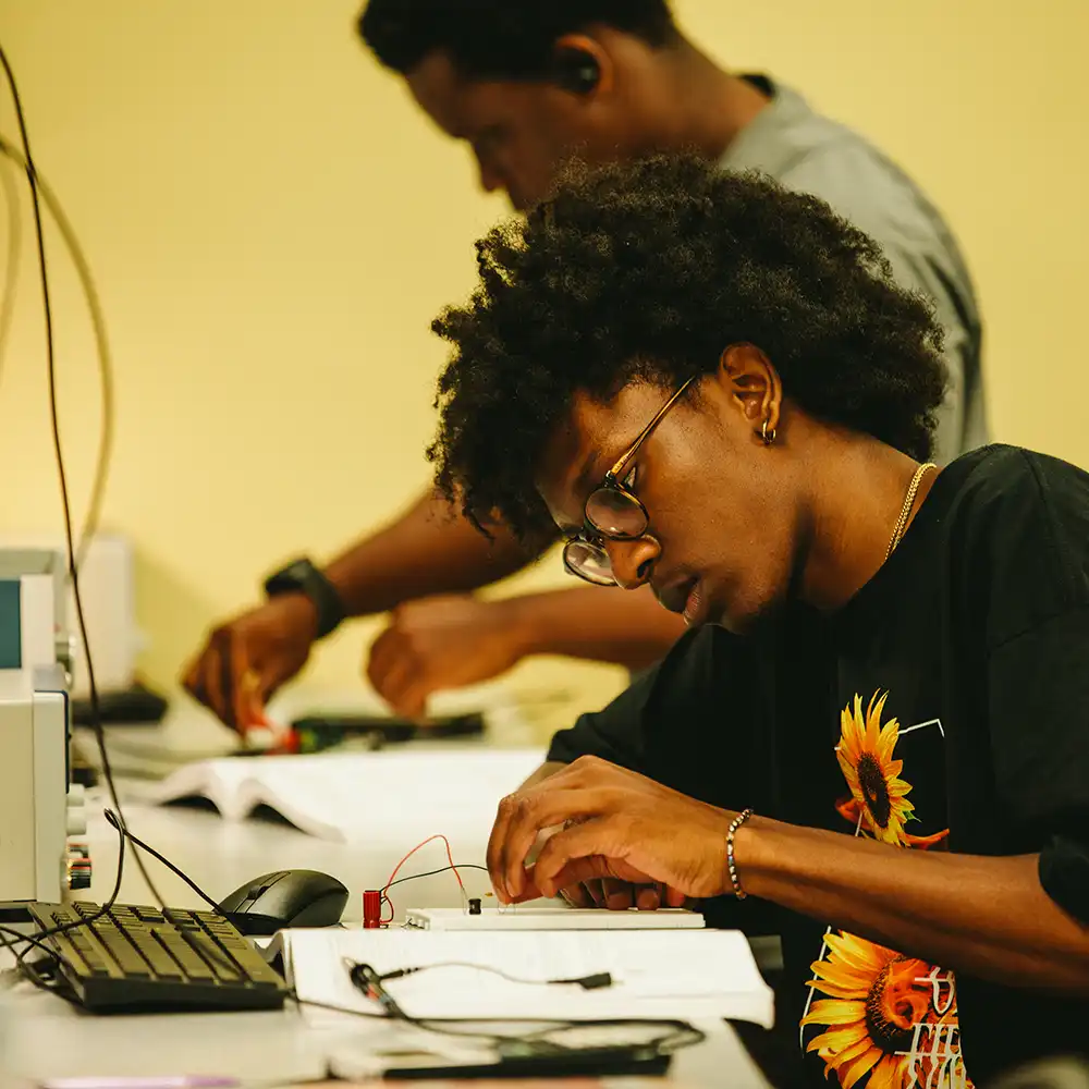 Student working in a lab