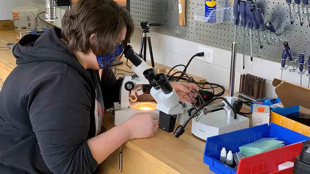Student working in a lab