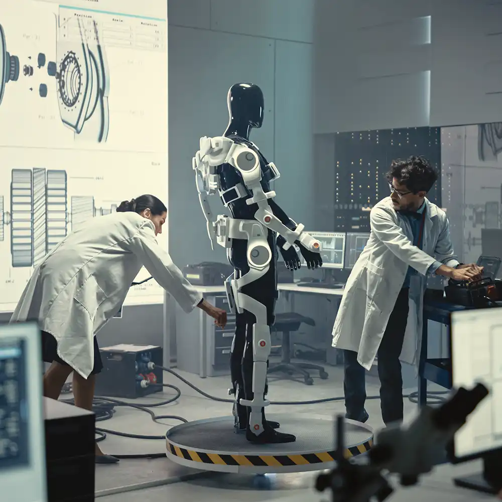 Two biomedical engineers working