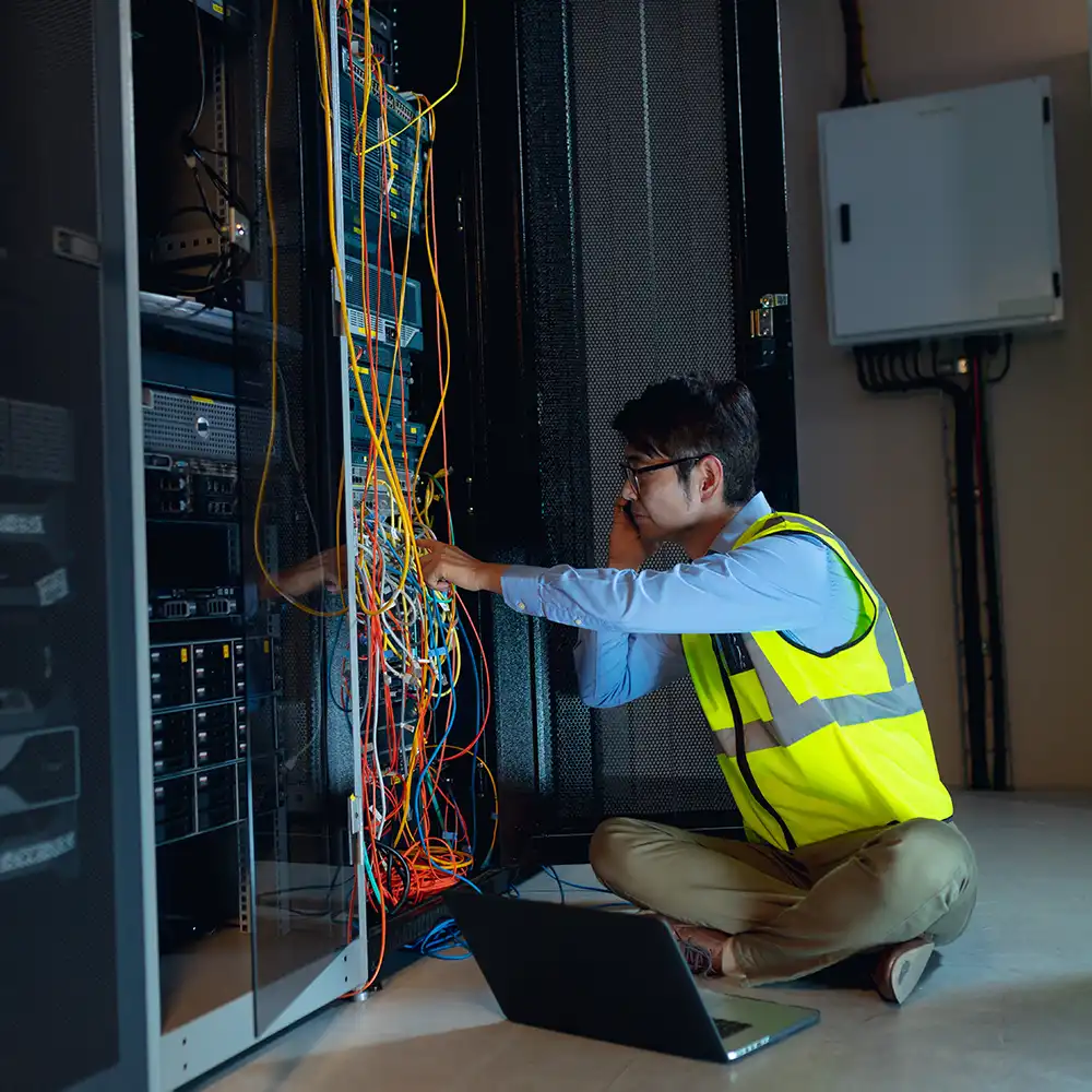 Electronic engineer working