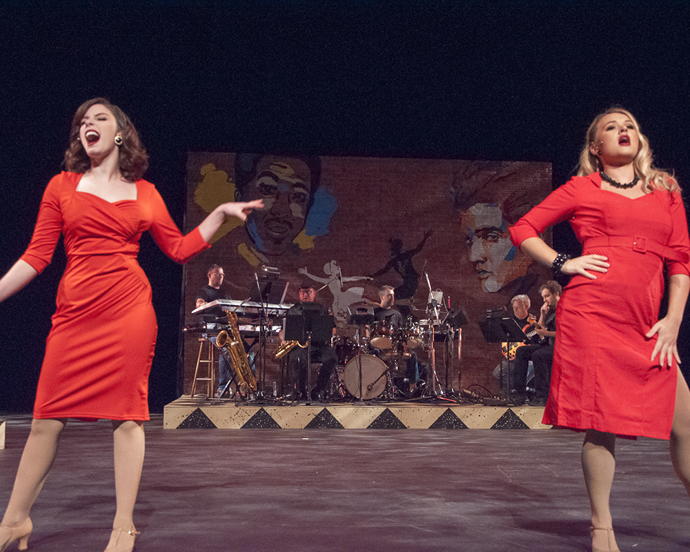 SHSU theatre actors on stage in Smokie Joe's Cafe 