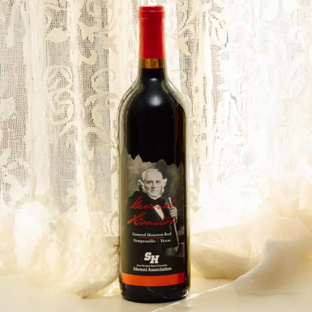 Bottle of General Houston Red wine