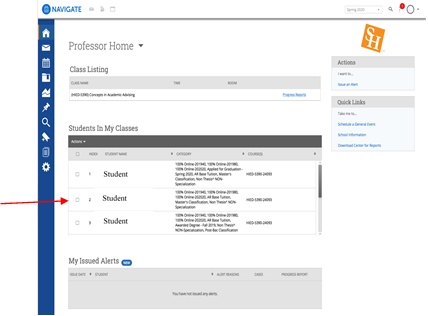 Click Issue Alert in Campus Connect