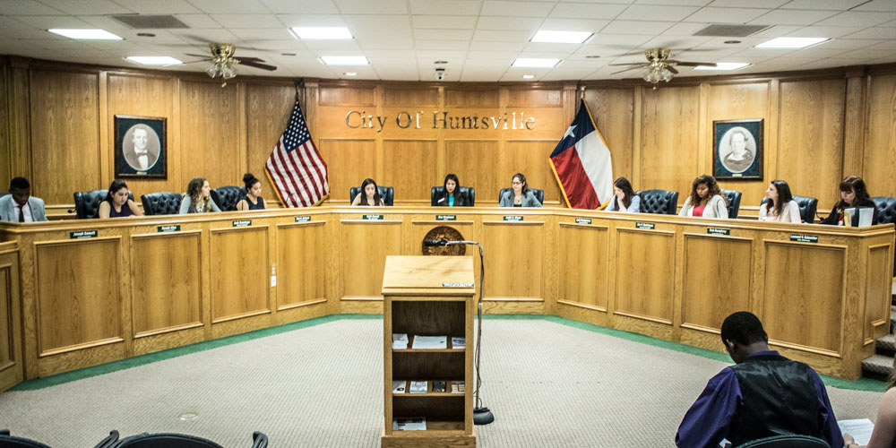 Student Participate in Mock City Council
